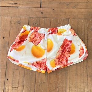Romey loves Lulu bacon and eggs graphic print swim trunks boys 12 months